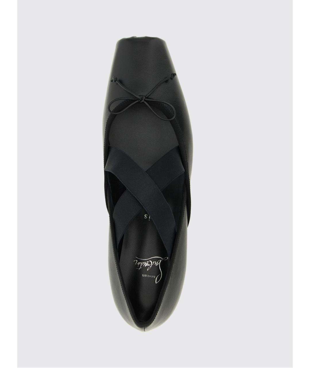 CHRISTIAN LOUBOUTIN Черные кожаные балетки, фото 4