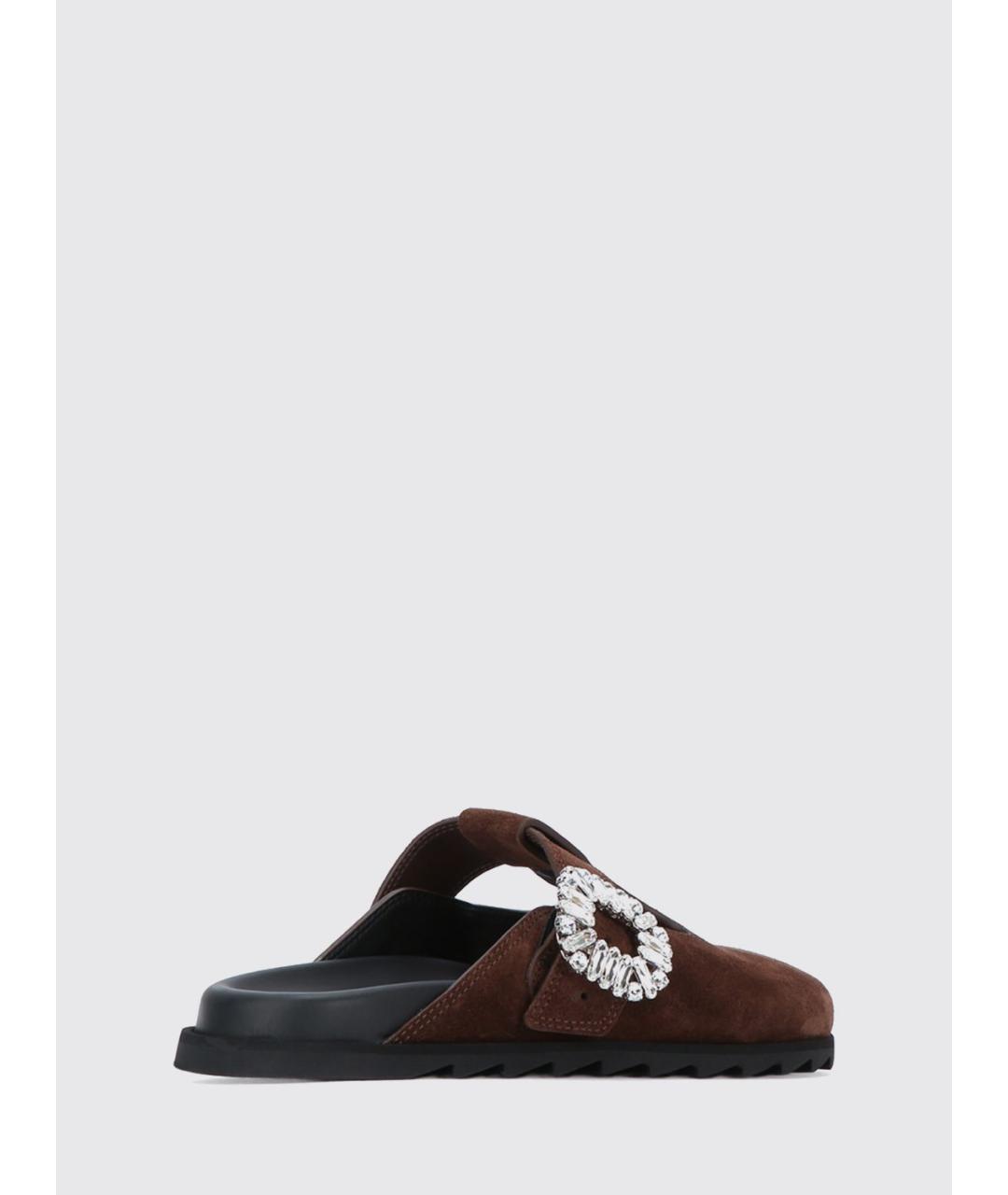 ROGER VIVIER Коричневые кожаные мюли, фото 3