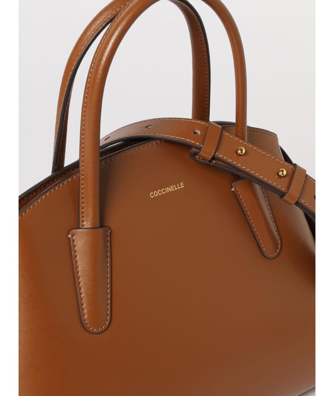 COCCINELLE Коричневая кожаная сумка через плечо, фото 3