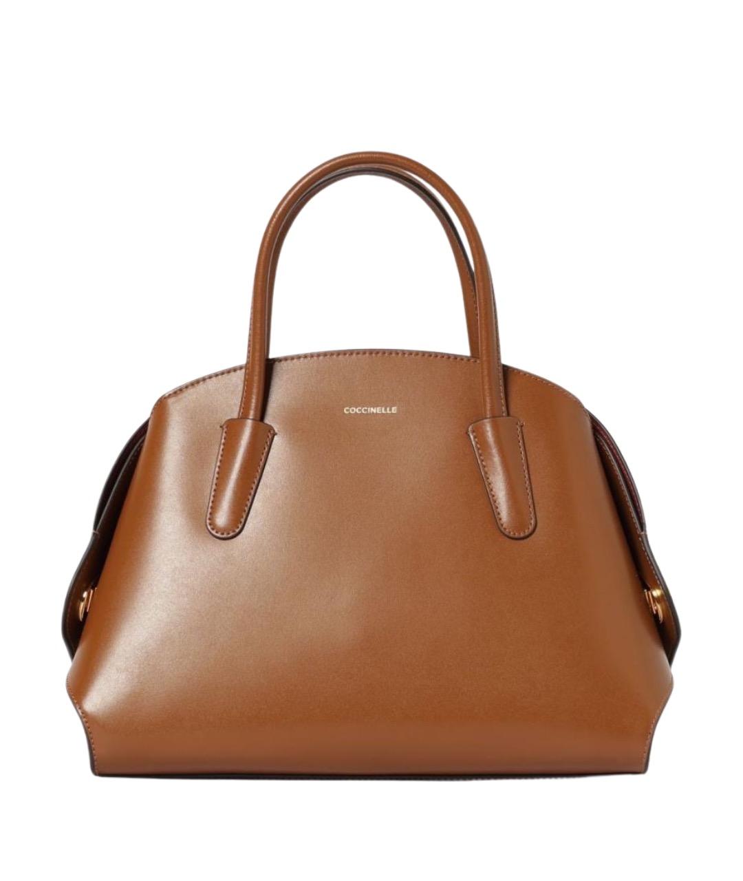 COCCINELLE Коричневая кожаная сумка через плечо, фото 1