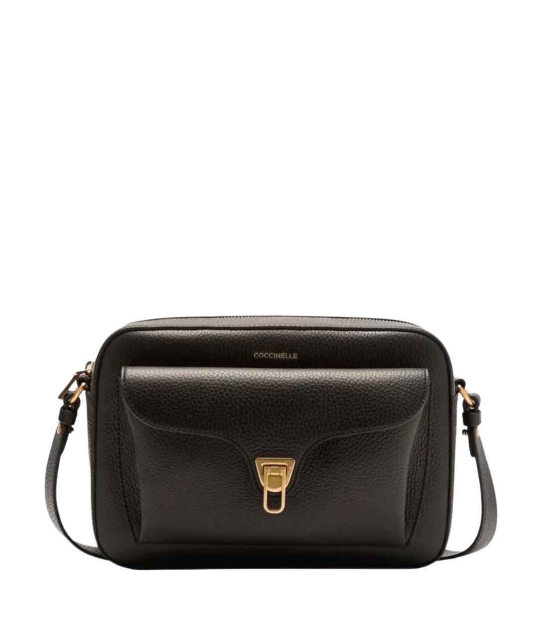 COCCINELLE Черная кожаная сумка через плечо, фото 1