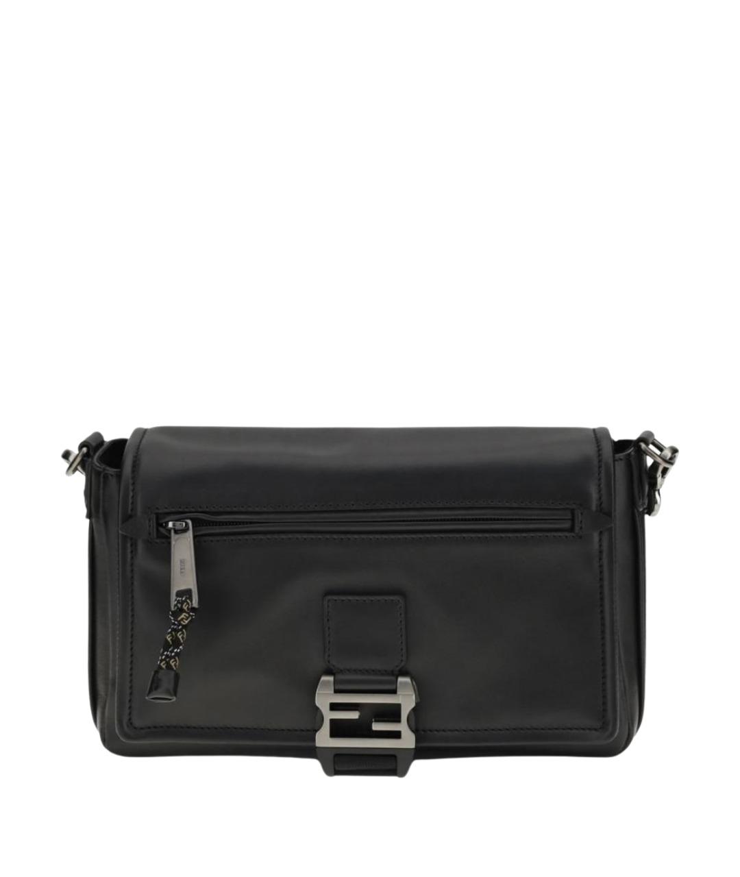 FENDI Черная кожаная сумка на плечо, фото 1