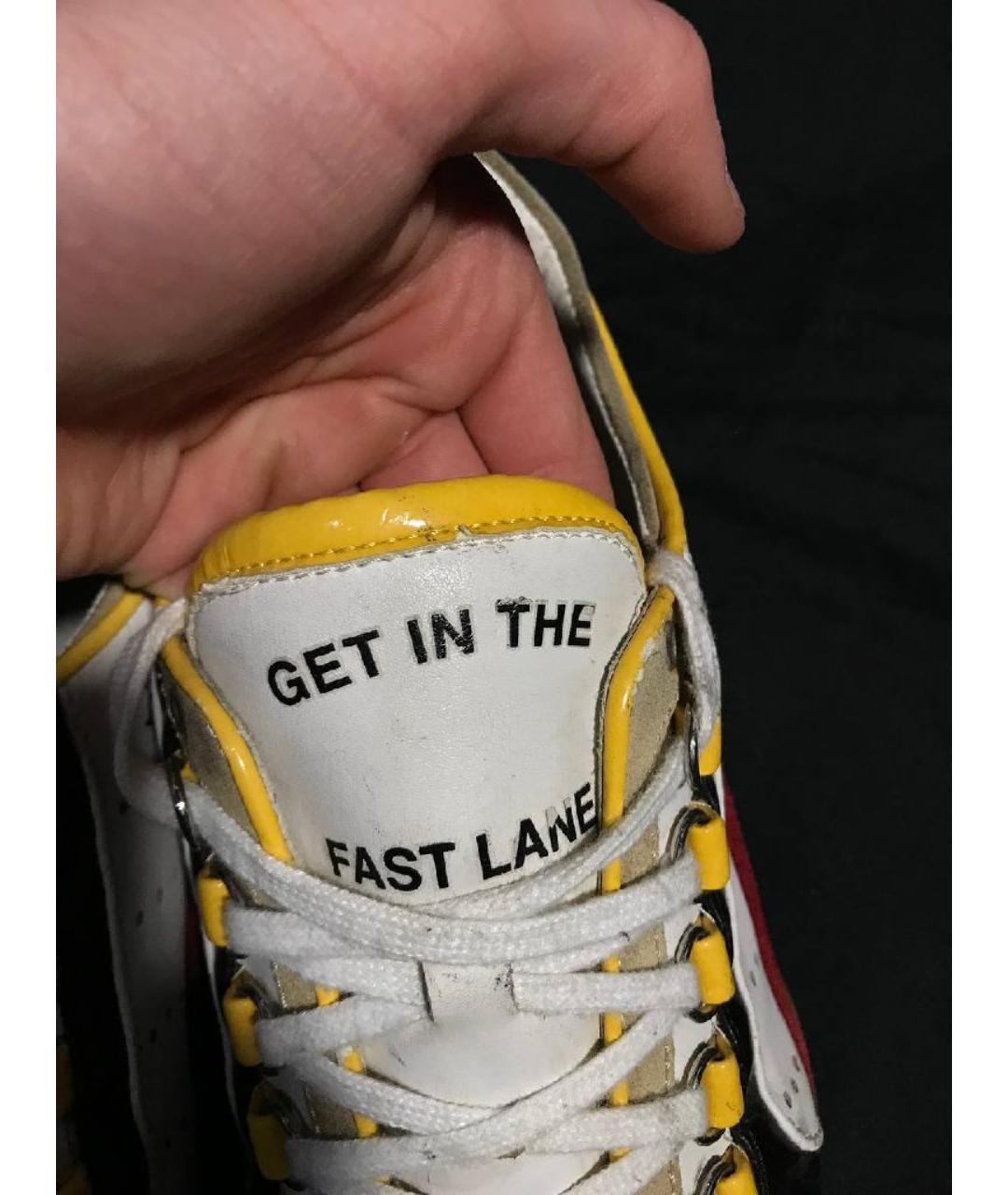 DSQUARED2 Белые кожаные низкие кроссовки / кеды, фото 6