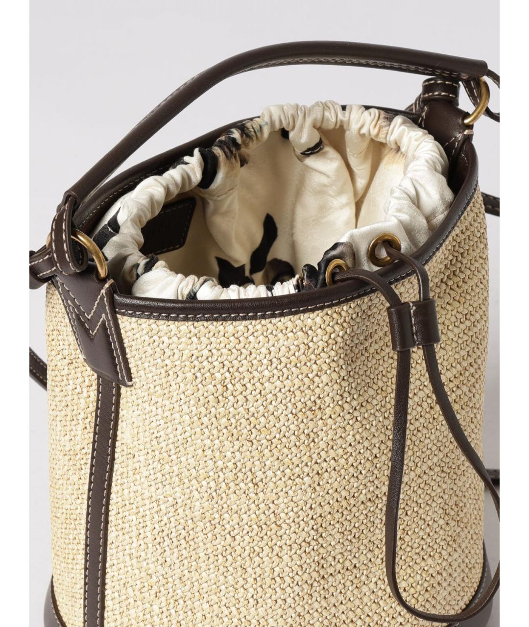 ANTONIO MARRAS Бежевая пелетеная сумка через плечо, фото 4