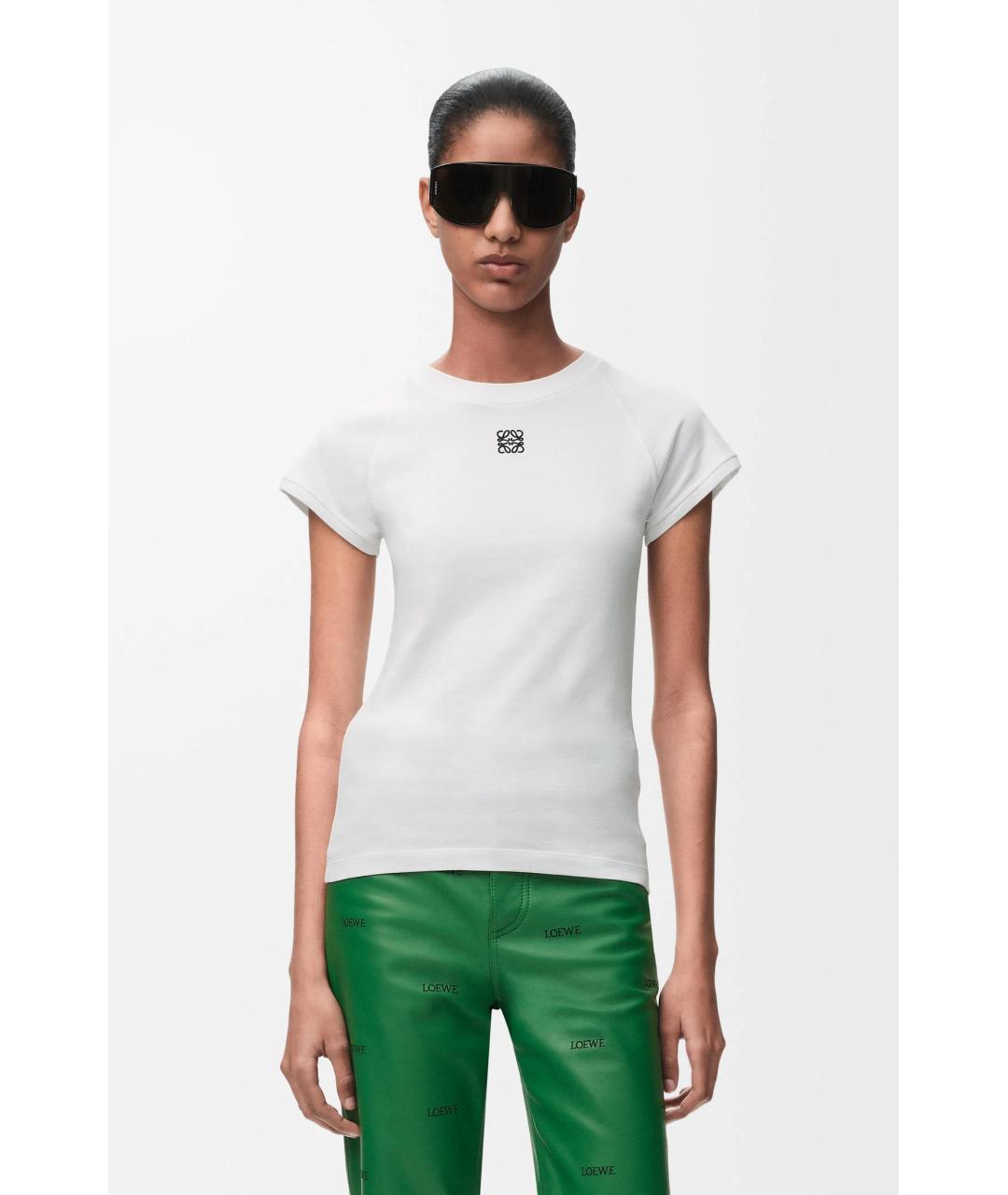 LOEWE Белая хлопковая футболка, фото 2