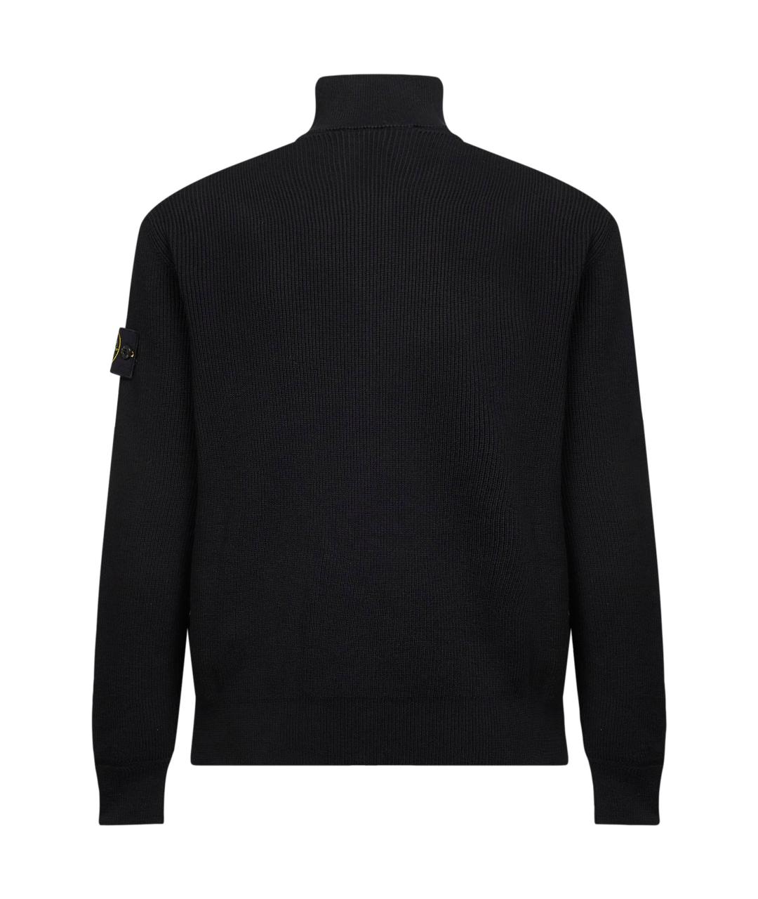 STONE ISLAND Черный хлопковый кардиган, фото 2