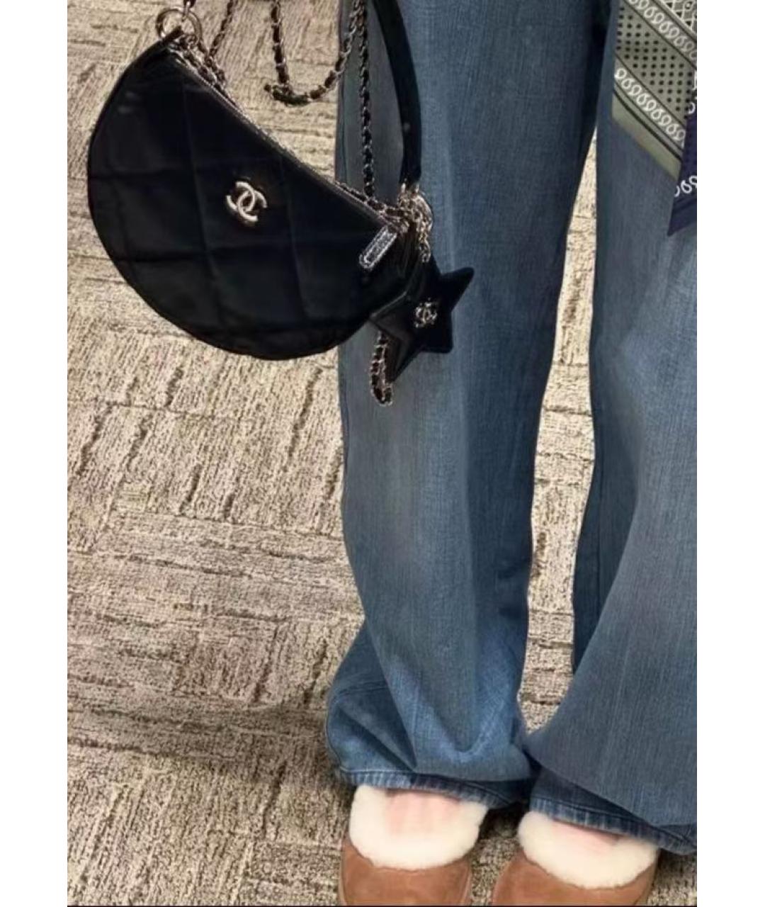 CHANEL Черная кожаная сумка через плечо, фото 5