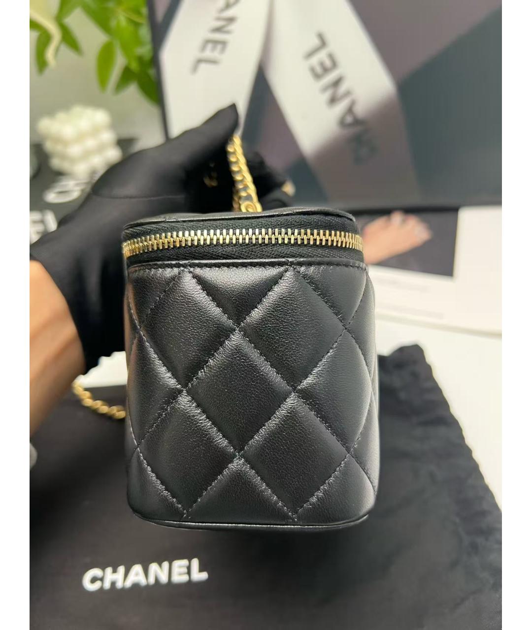 CHANEL Черная кожаная сумка через плечо, фото 3