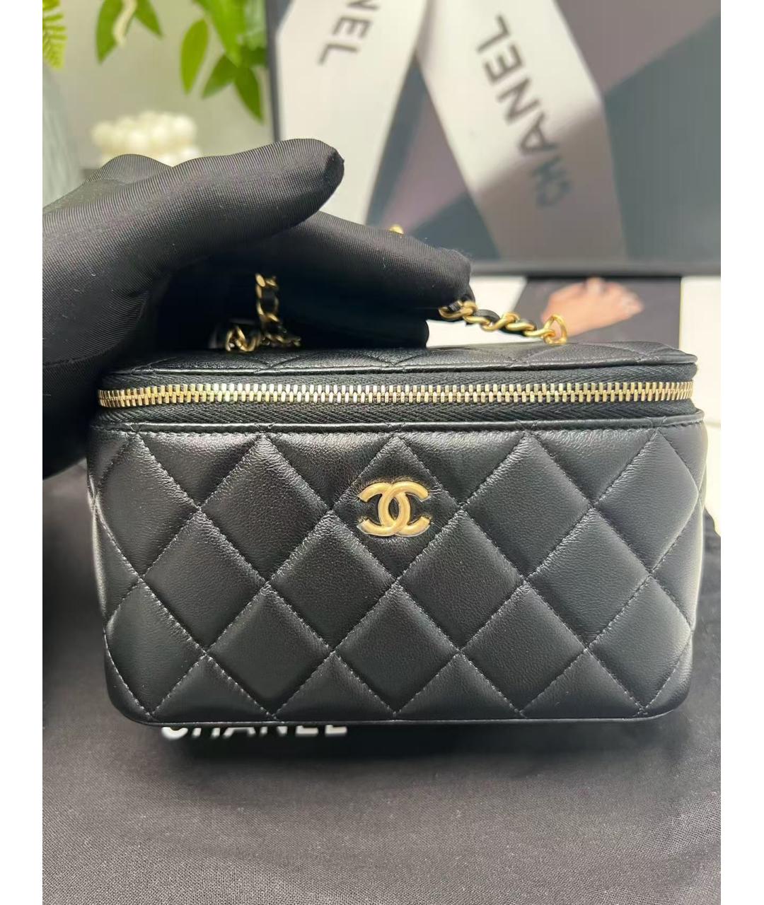 CHANEL Черная кожаная сумка через плечо, фото 6