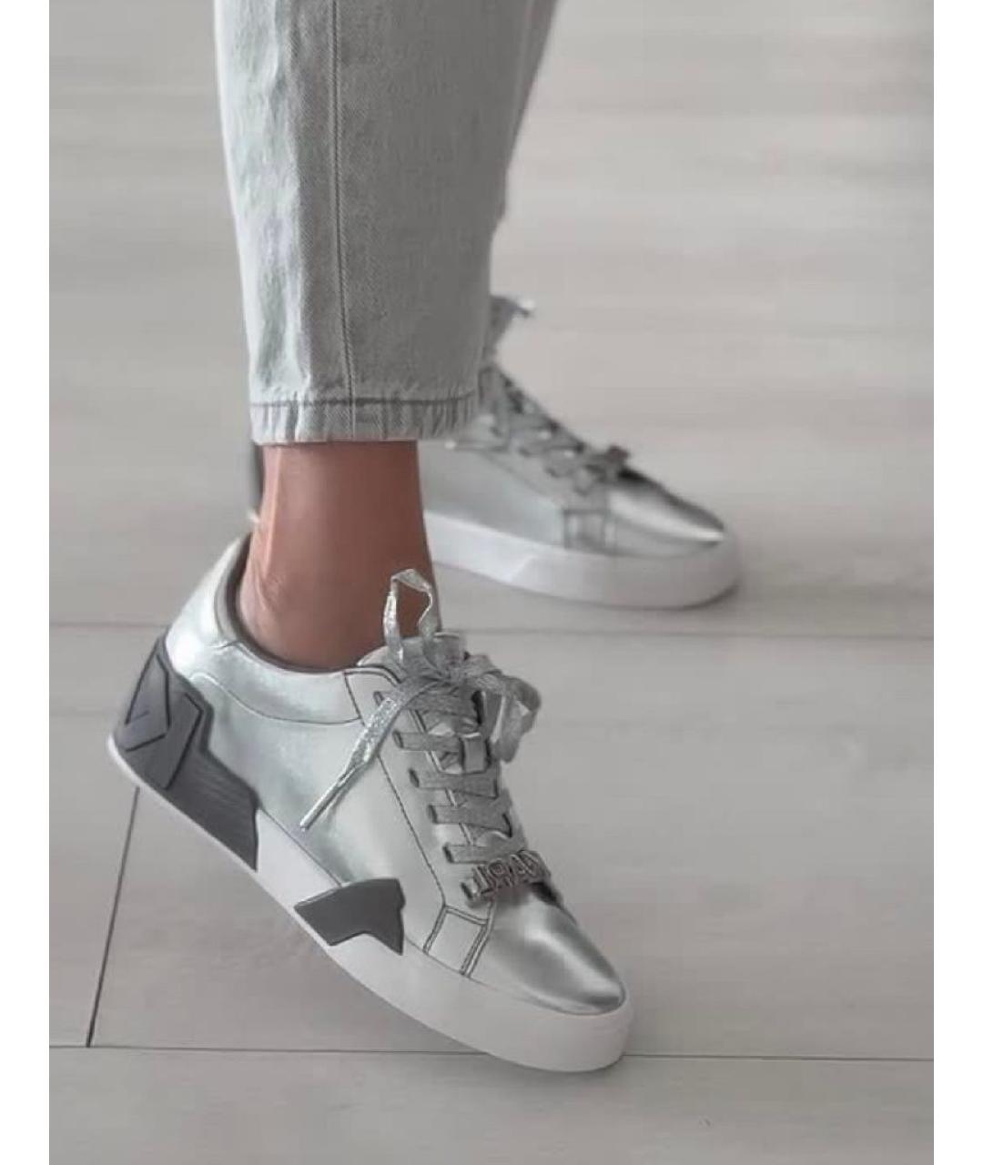 KARL LAGERFELD Серые кожаные кеды, фото 3