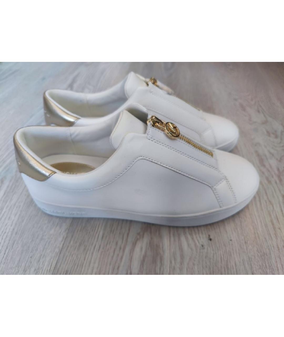 MICHAEL KORS Белые кожаные кеды, фото 5