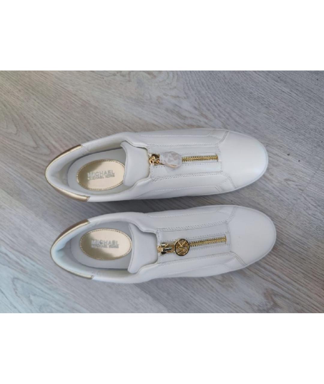 MICHAEL KORS Белые кожаные кеды, фото 4