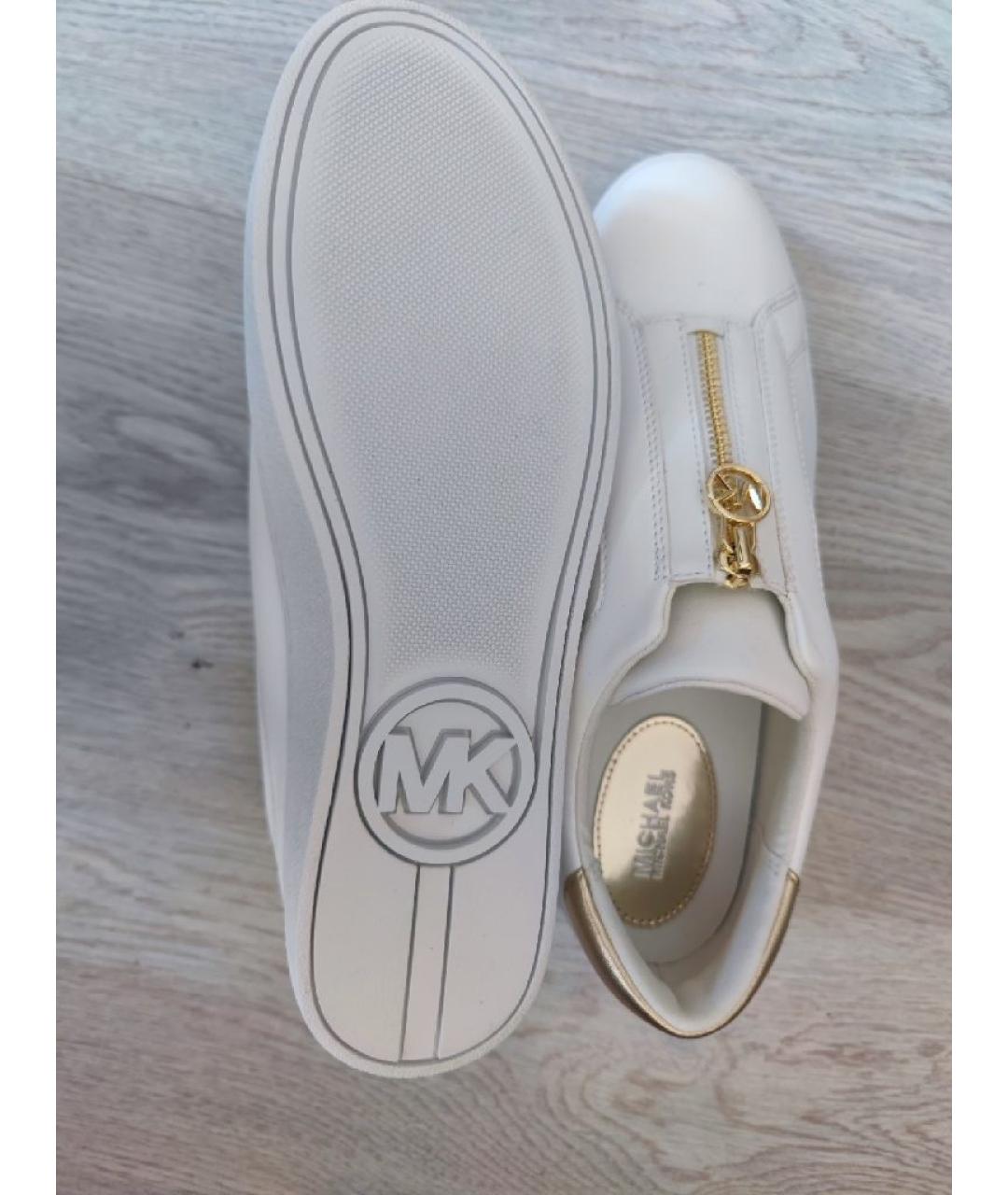 MICHAEL KORS Белые кожаные кеды, фото 7