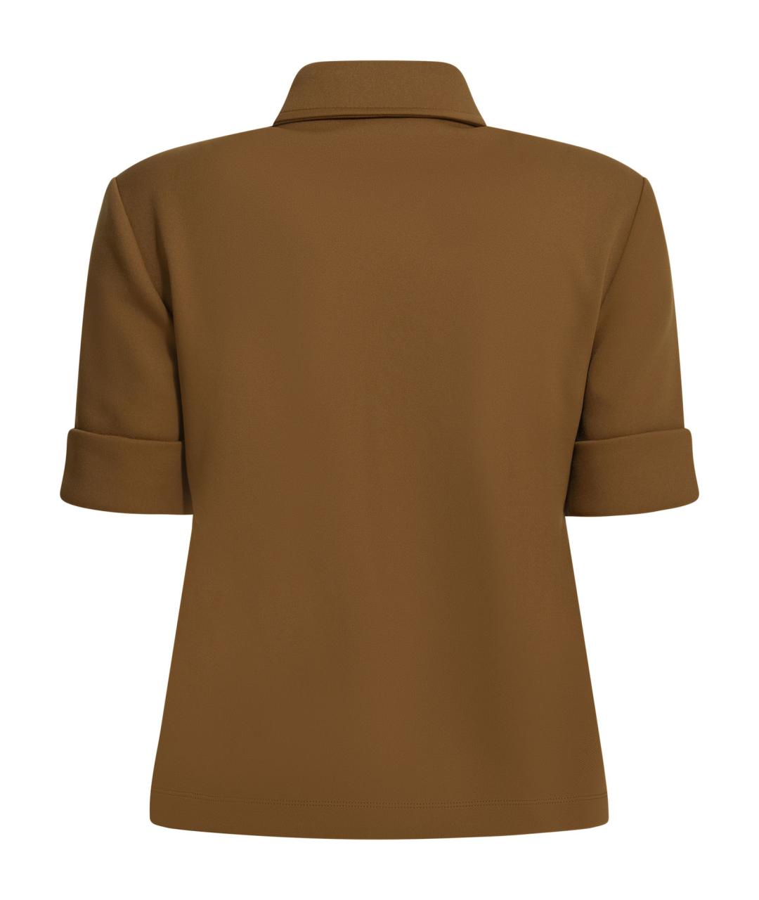 MIU MIU Коричневая полиэстеровая футболка, фото 2