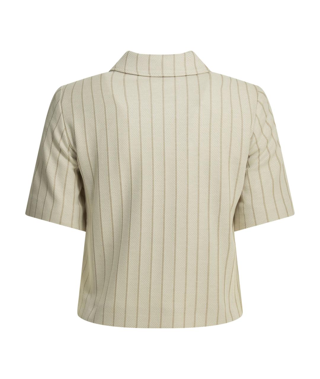 MAX MARA Бежевый хлопковый жакет/пиджак, фото 2