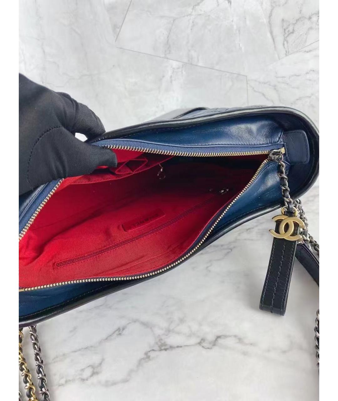 CHANEL Синяя кожаная сумка через плечо, фото 6