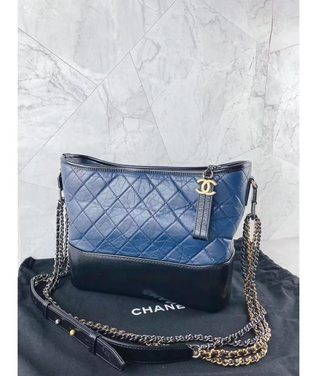 CHANEL Синяя кожаная сумка через плечо, фото 3