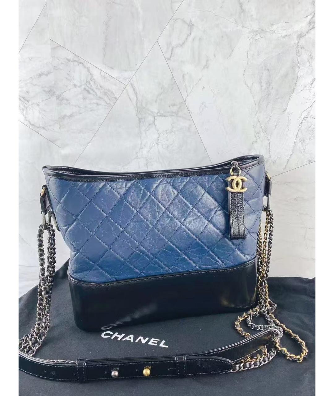 CHANEL Синяя кожаная сумка через плечо, фото 4