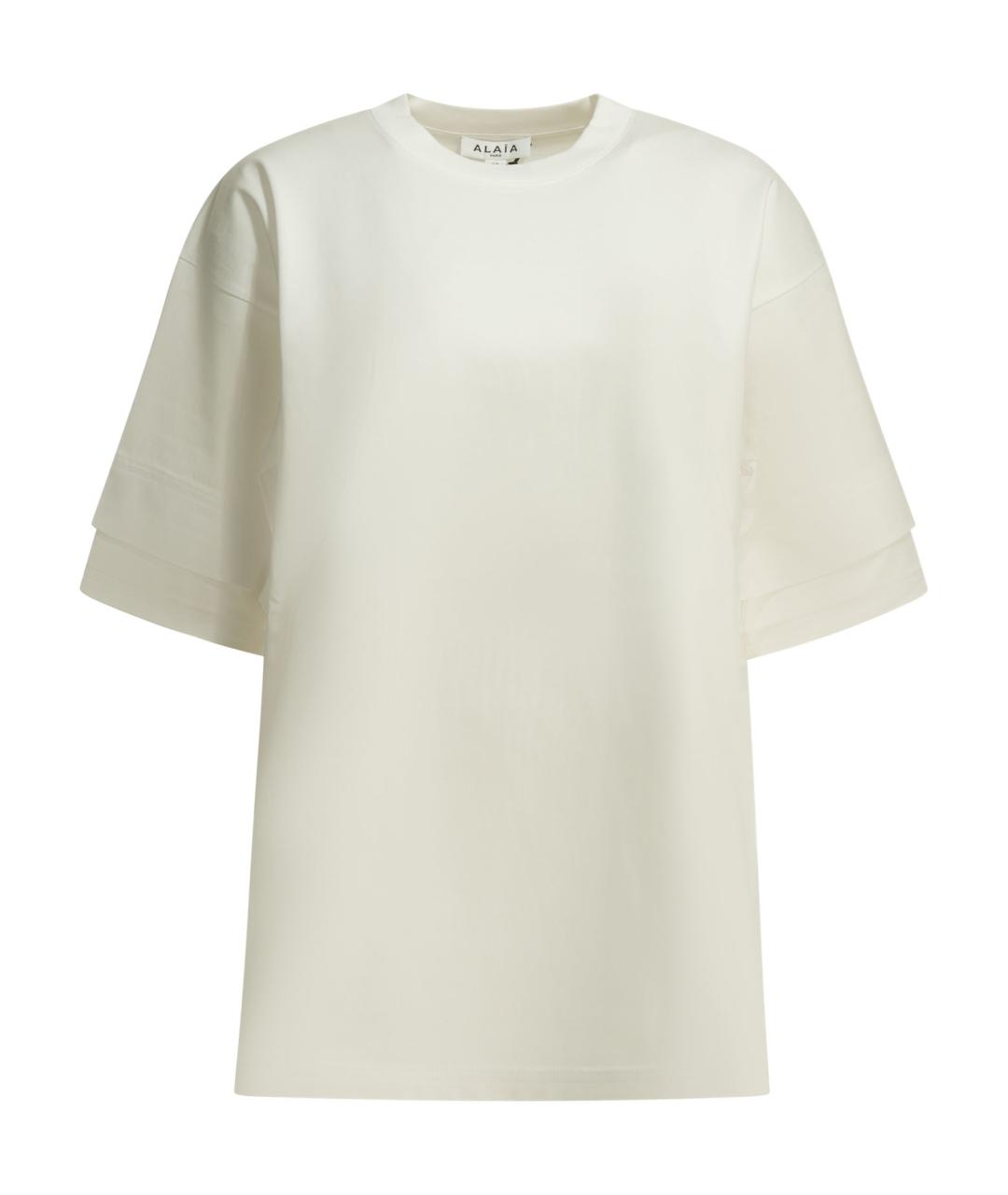 ALAIA Белая хлопковая футболка, фото 1