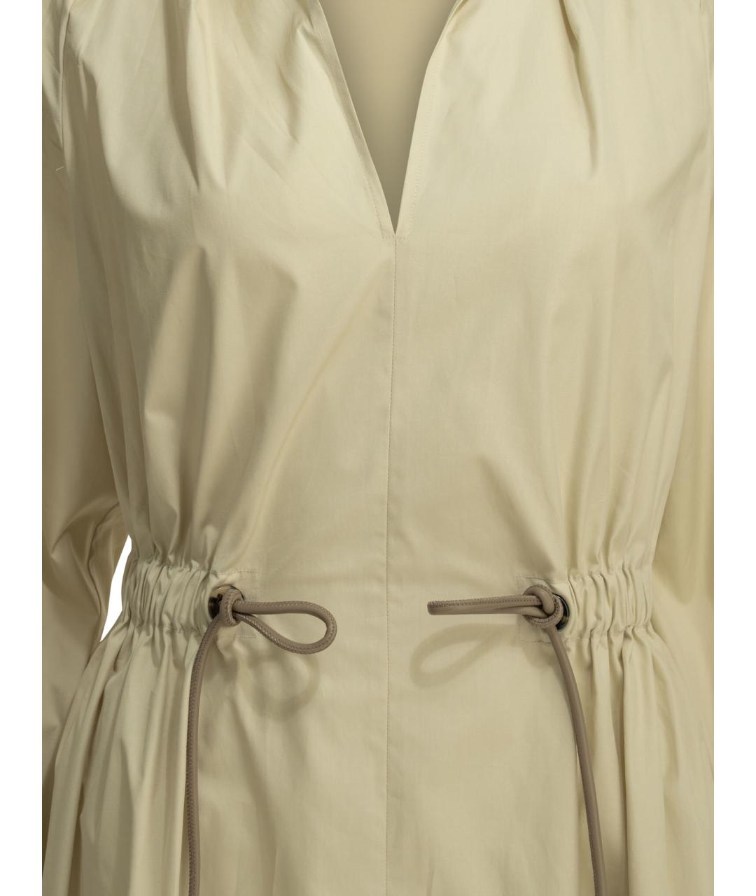 MAX MARA Бежевое хлопковое повседневное платье, фото 3