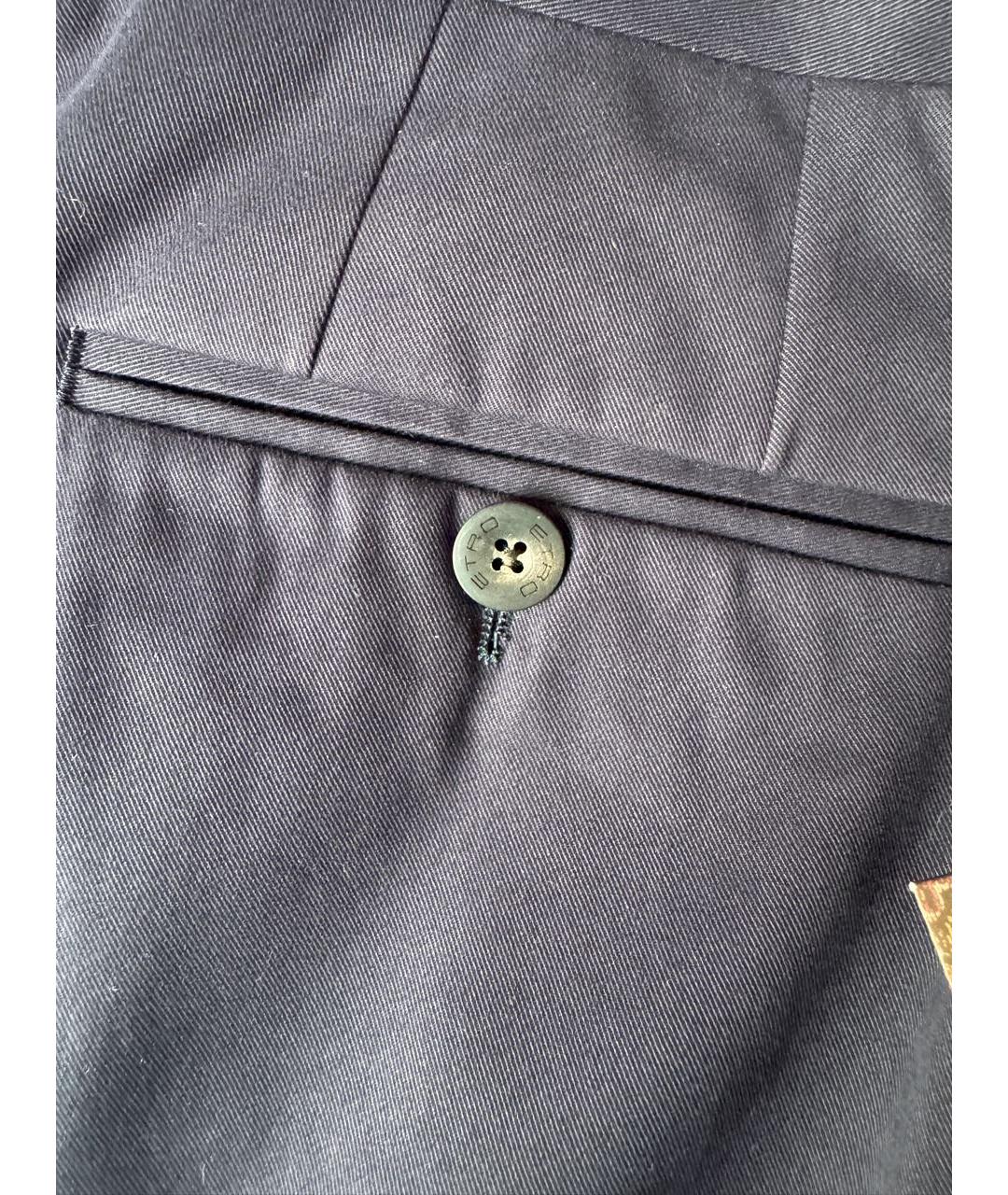 ETRO Темно-синие хлопковые классические брюки, фото 4