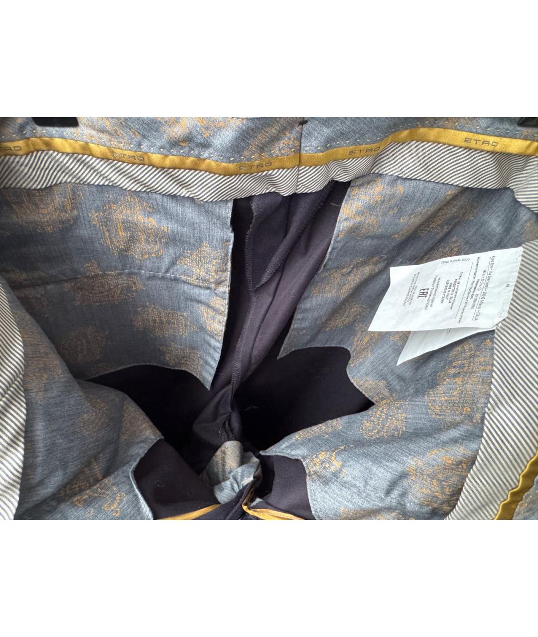 ETRO Темно-синие хлопковые классические брюки, фото 3