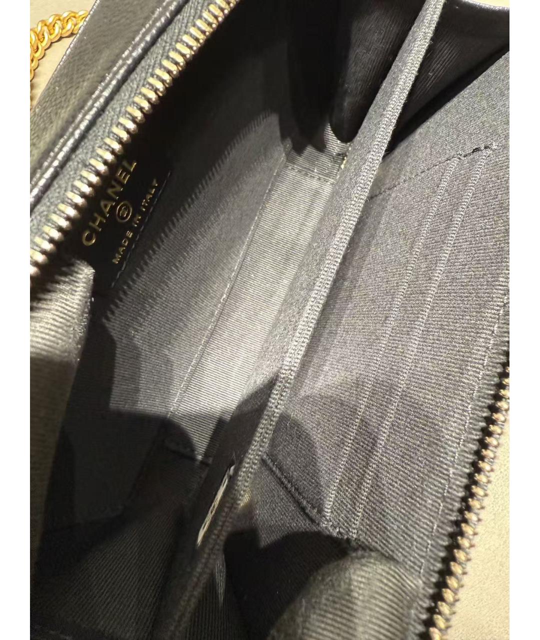 CHANEL Черная кожаная сумка через плечо, фото 6