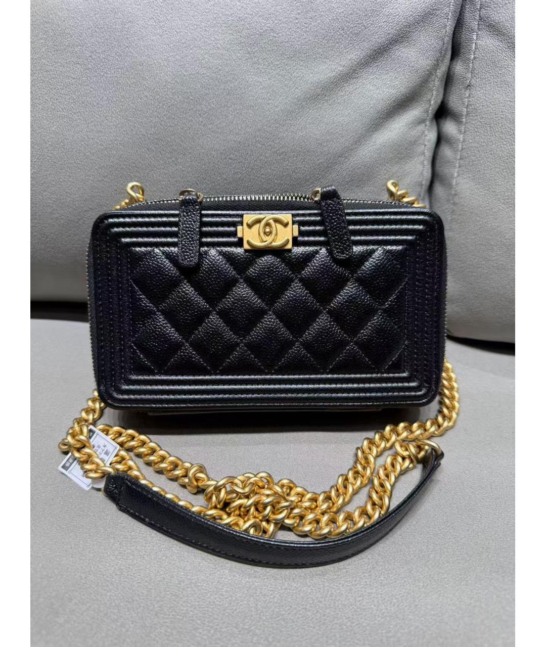 CHANEL Черная кожаная сумка через плечо, фото 2