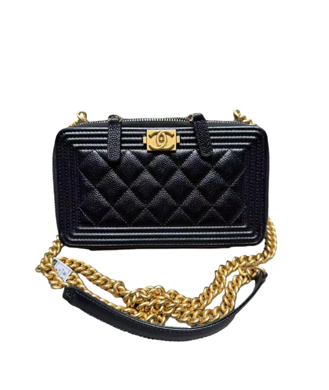 CHANEL Черная кожаная сумка через плечо, фото 7