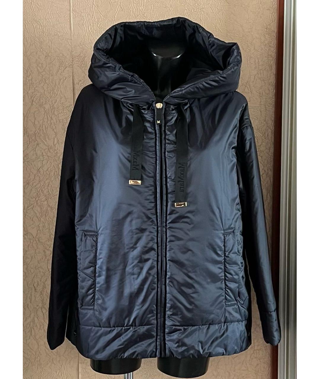 MAX MARA Темно-синяя полиэстеровая куртка, фото 9