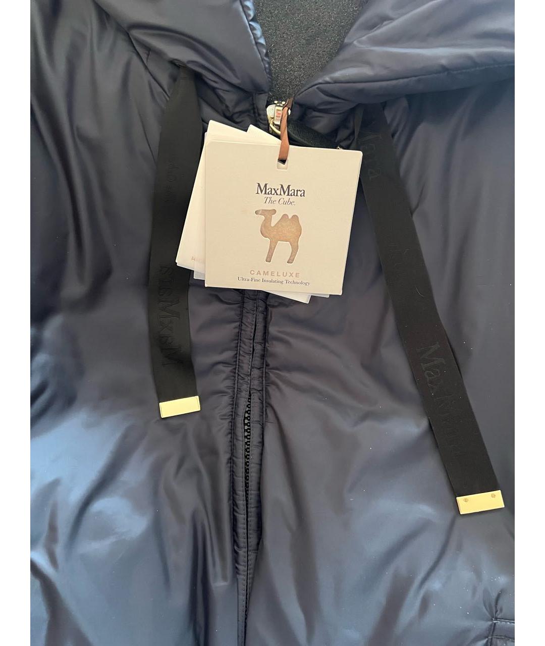 MAX MARA Темно-синяя полиэстеровая куртка, фото 5