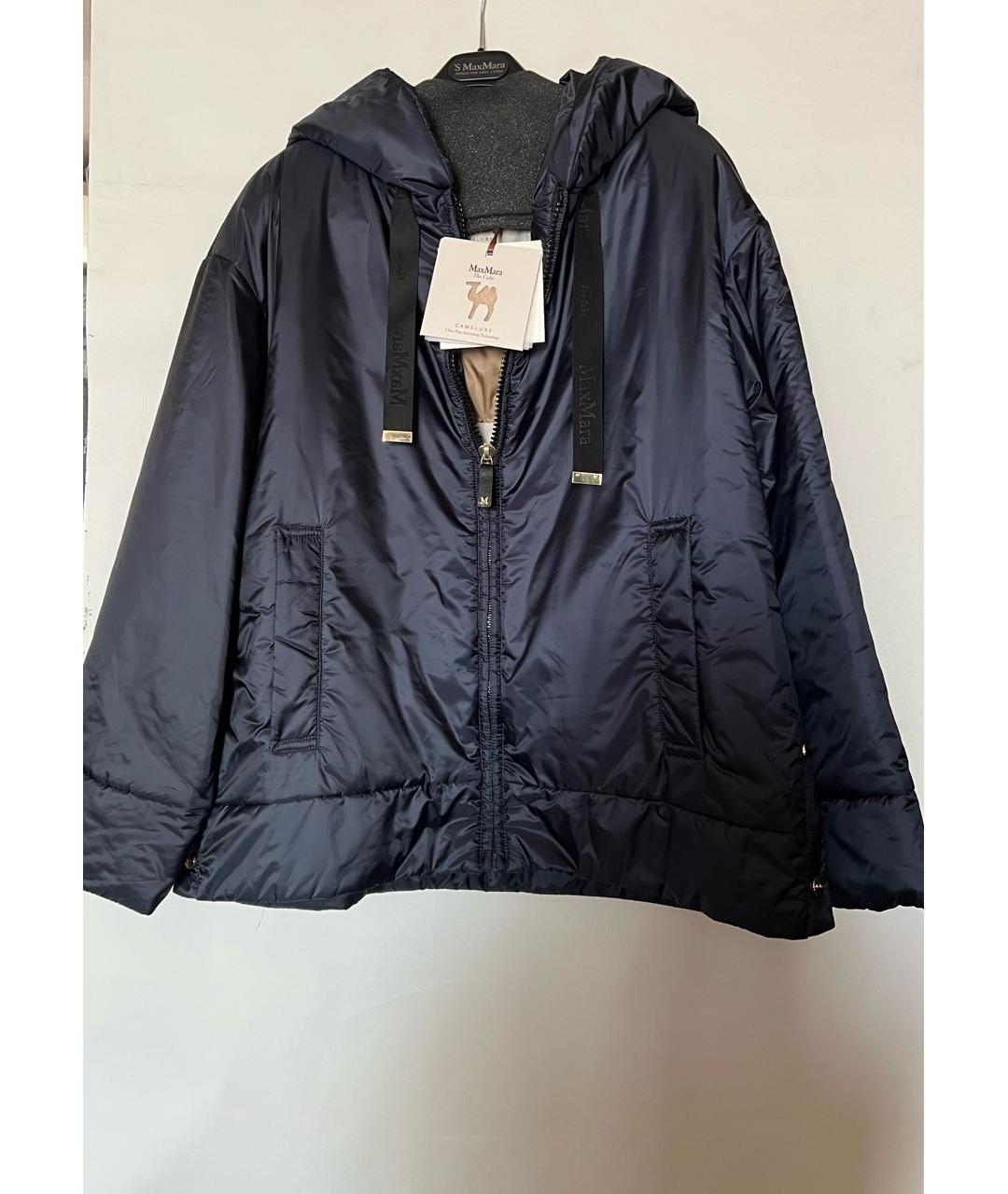 MAX MARA Темно-синяя полиэстеровая куртка, фото 4