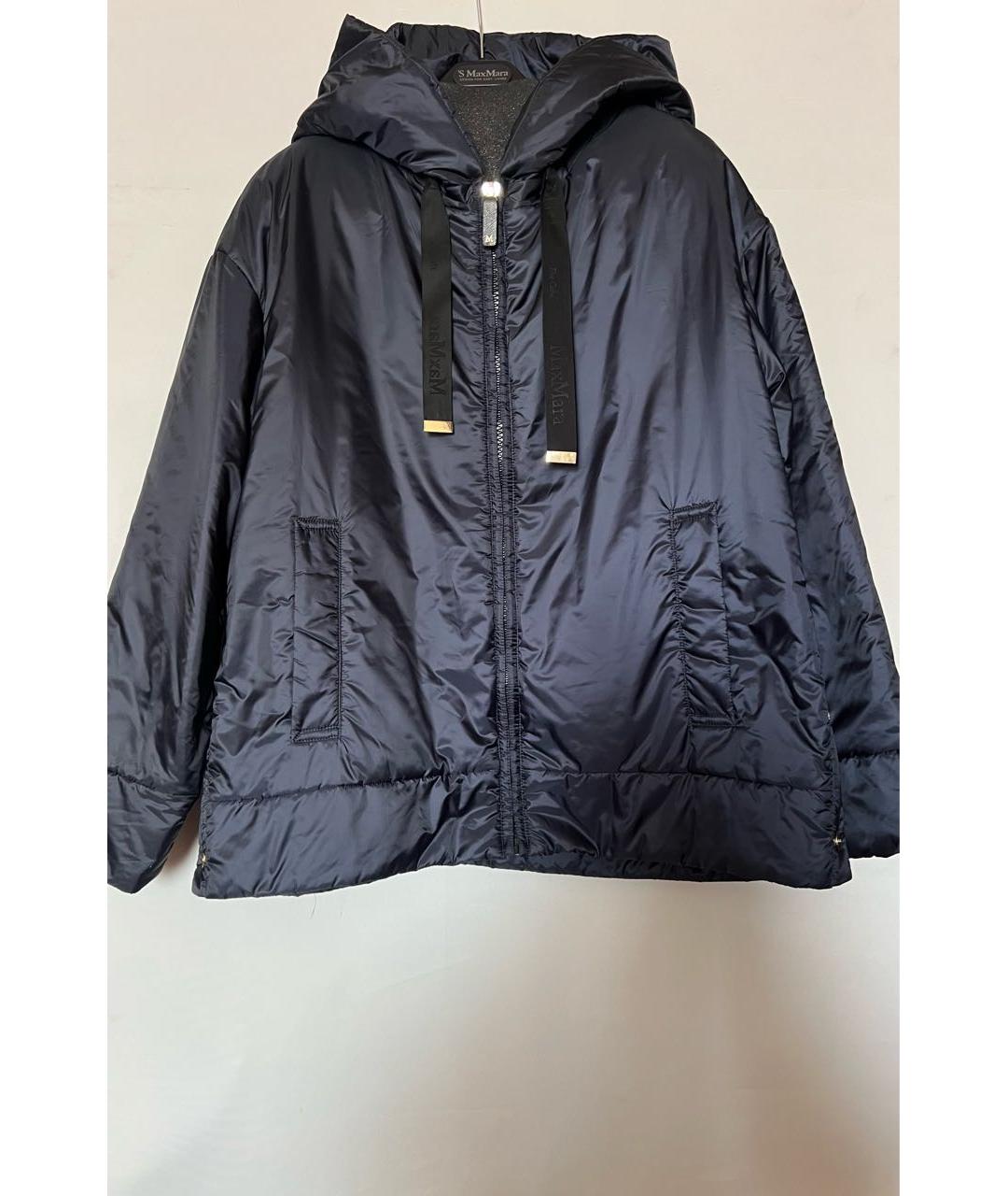 MAX MARA Темно-синяя полиэстеровая куртка, фото 2