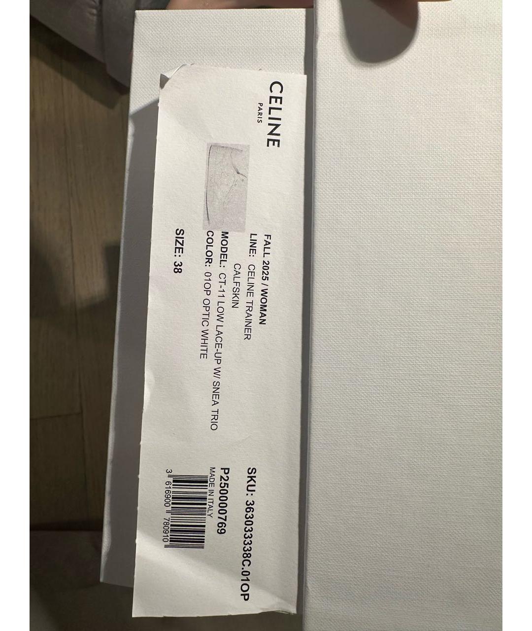 CELINE Белые кожаные кеды, фото 5