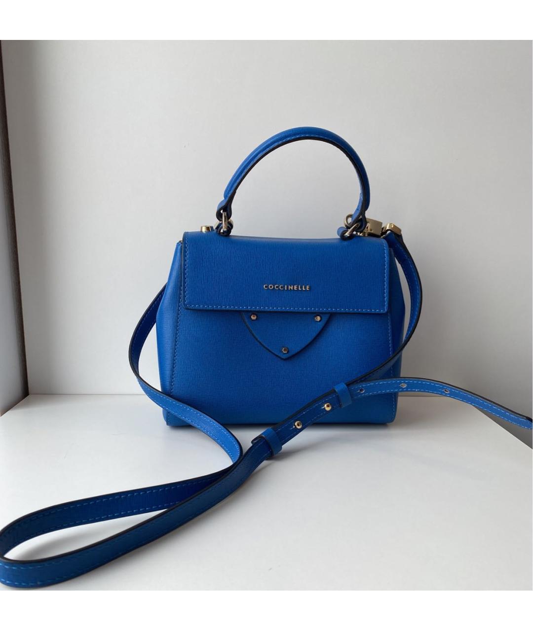 COCCINELLE Синяя кожаная сумка через плечо, фото 8