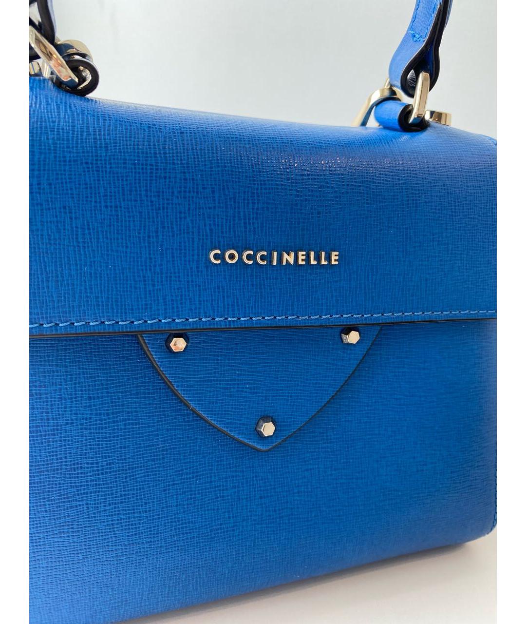 COCCINELLE Синяя кожаная сумка через плечо, фото 7