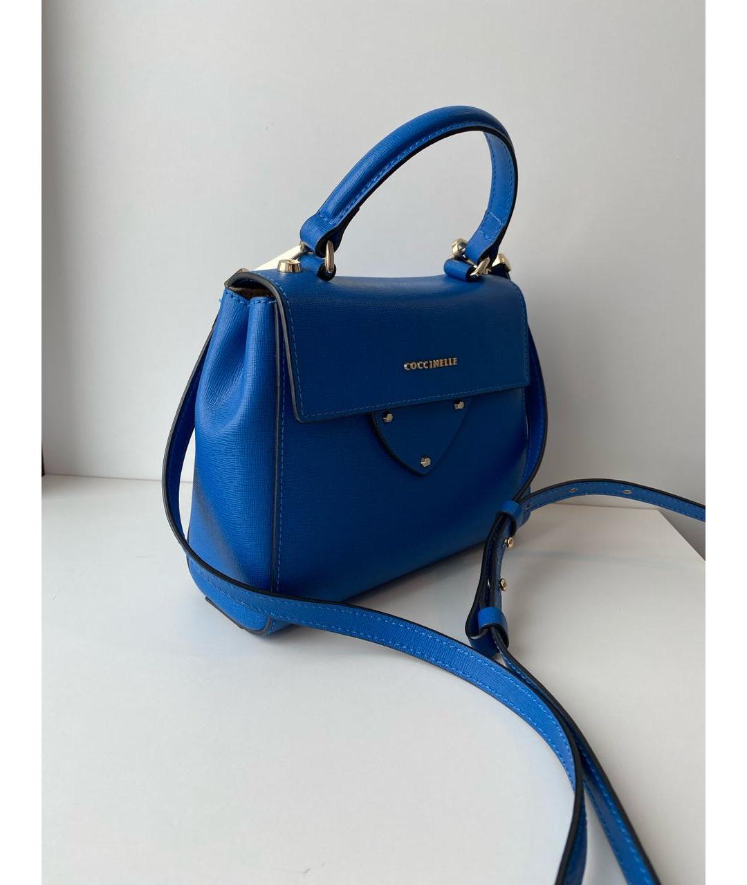 COCCINELLE Синяя кожаная сумка через плечо, фото 2