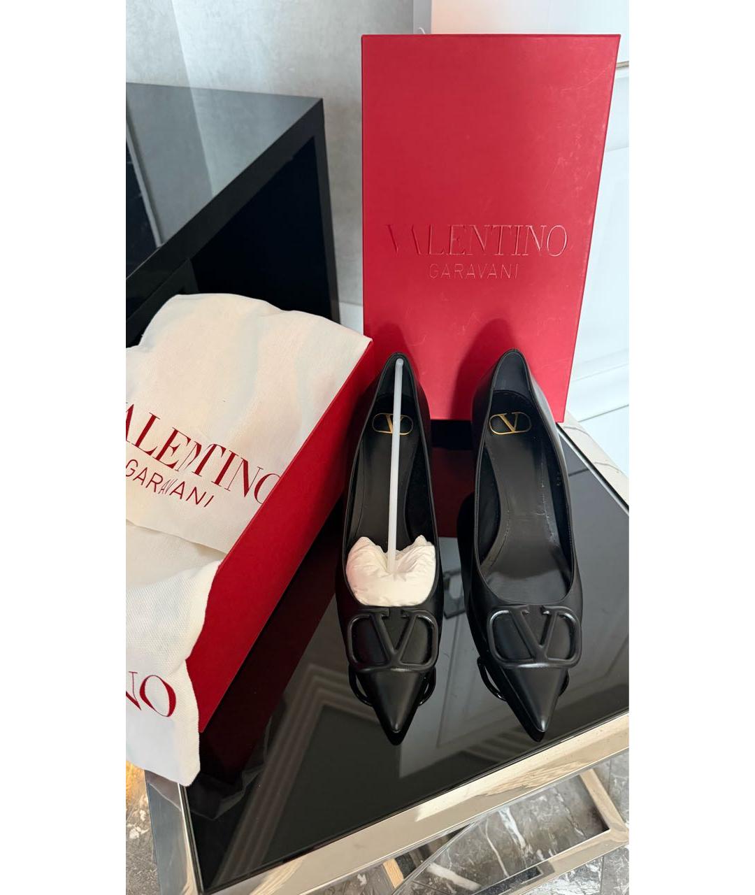 VALENTINO Черные кожаные туфли, фото 6