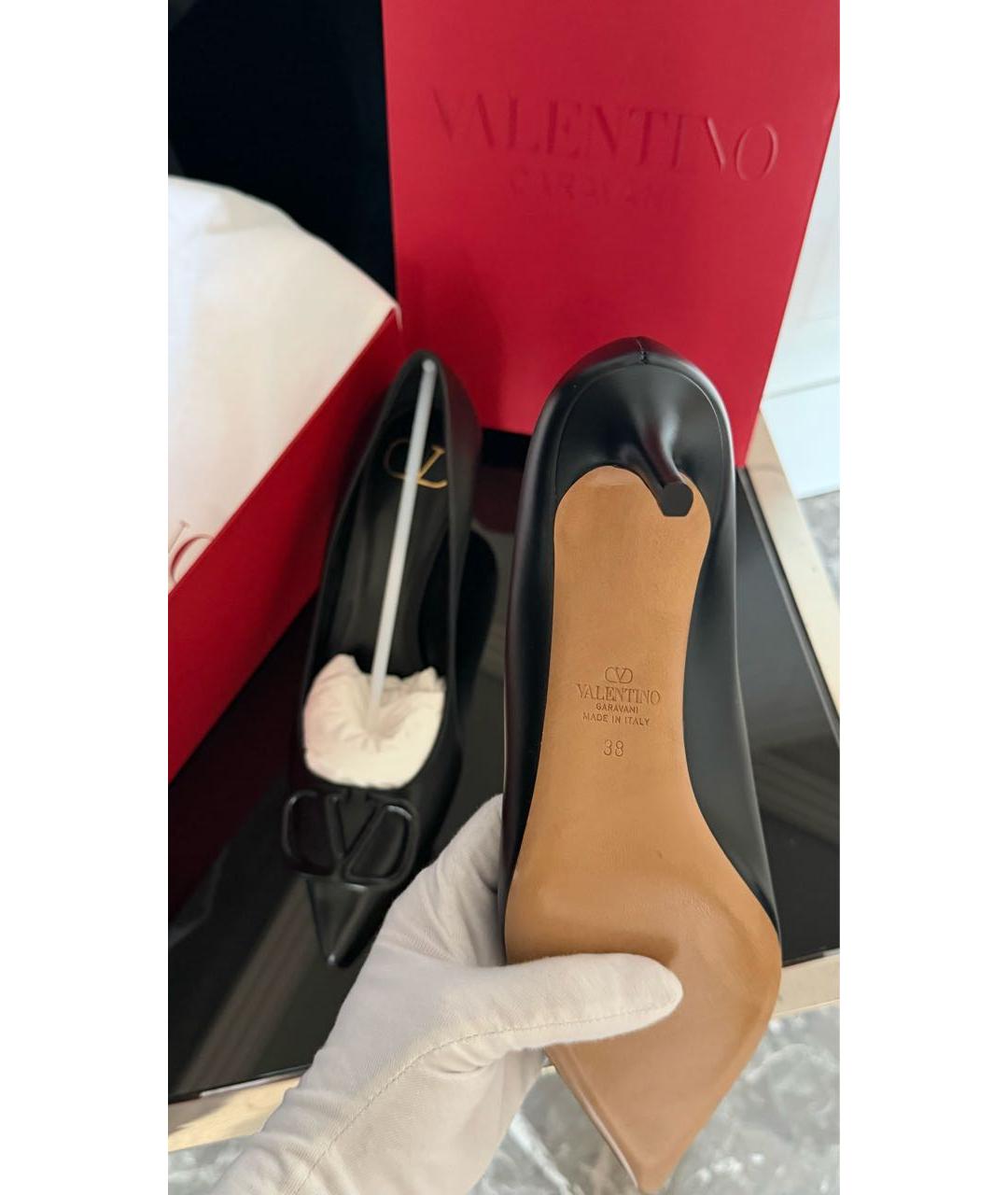 VALENTINO Черные кожаные туфли, фото 8