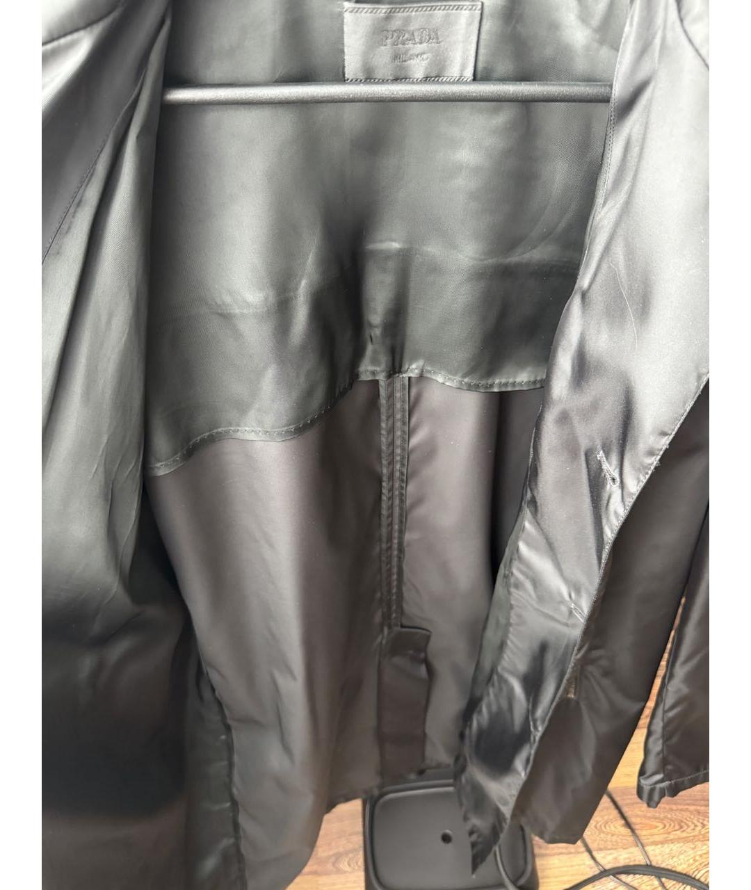 PRADA Черный полиамидовый тренч / плащ, фото 6