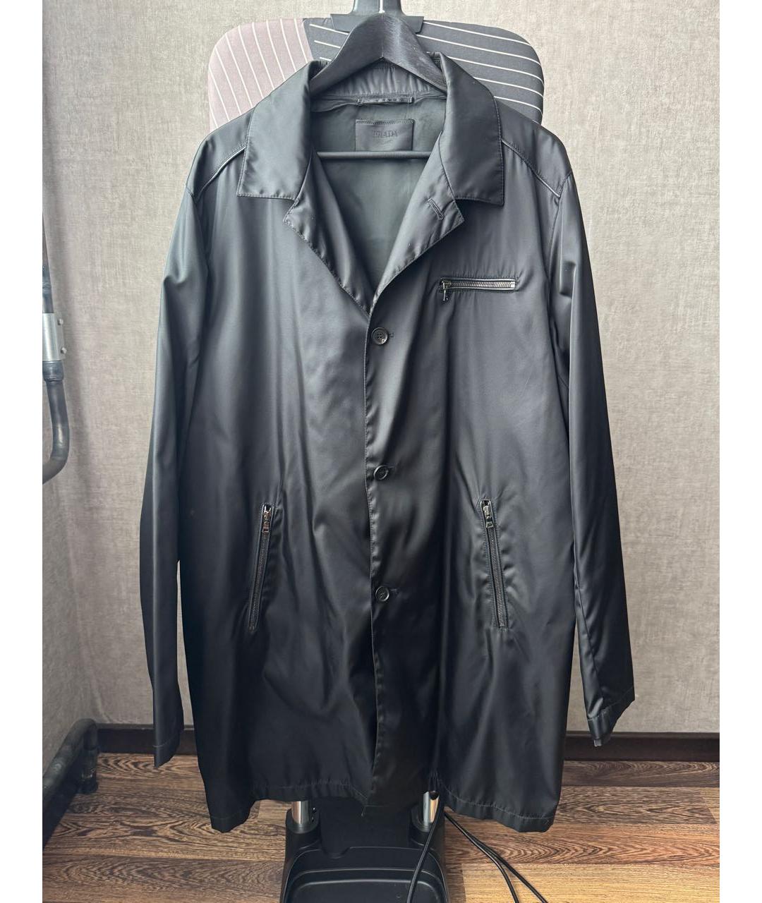 PRADA Черный полиамидовый тренч / плащ, фото 8