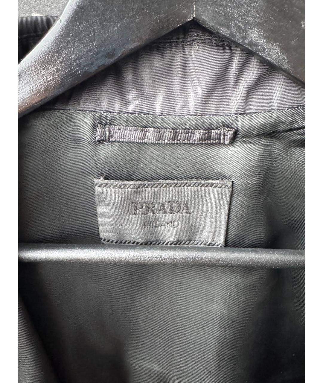PRADA Черный полиамидовый тренч / плащ, фото 3