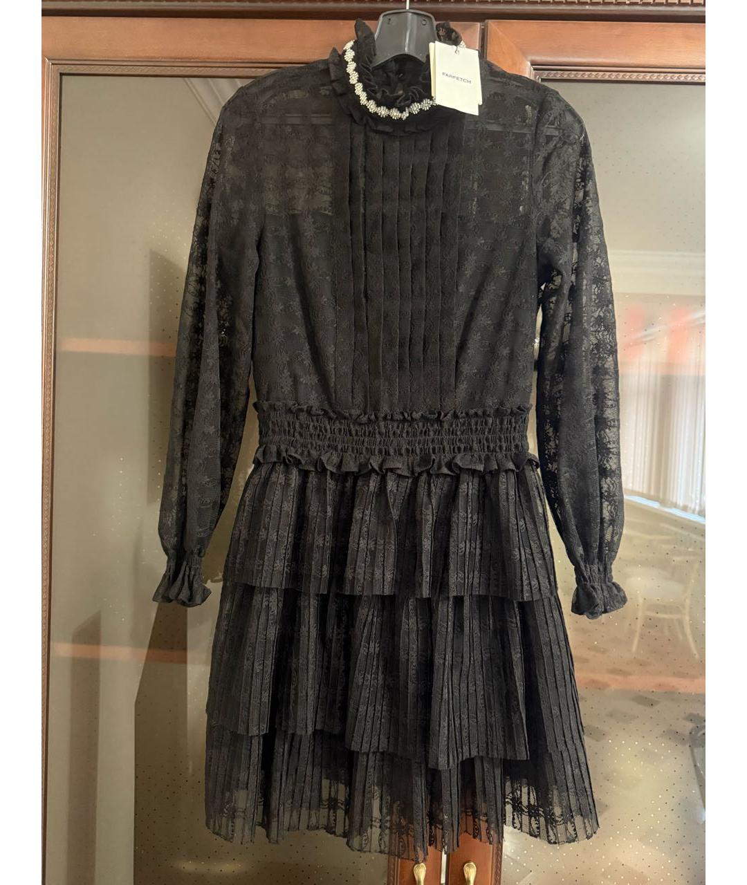 SANDRO Черное кружевное коктейльное платье, фото 8