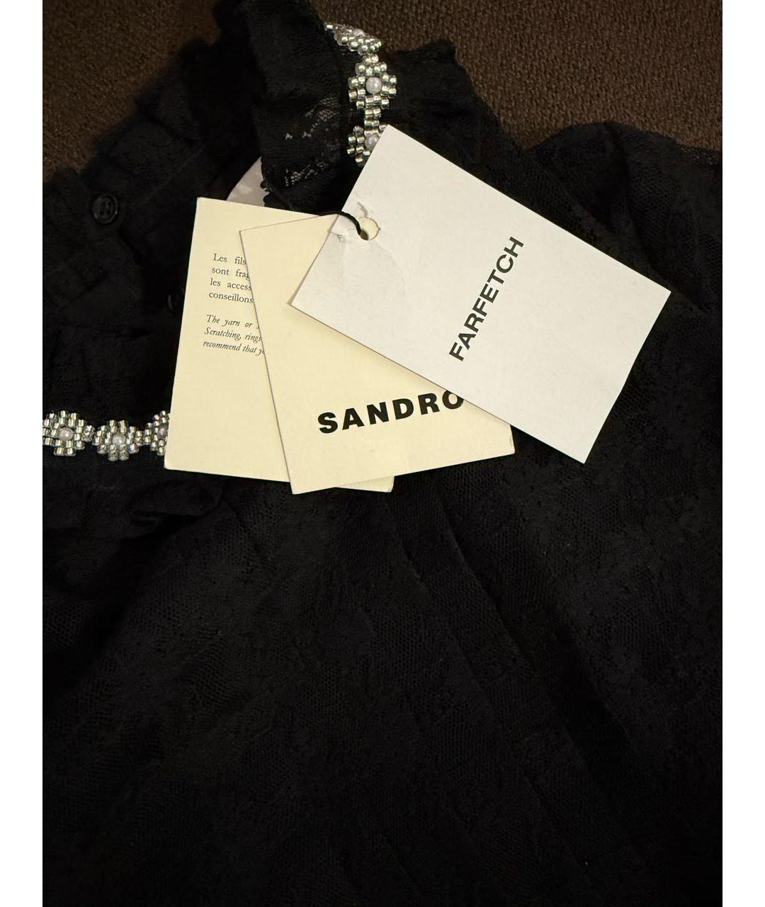 SANDRO Черное кружевное коктейльное платье, фото 3