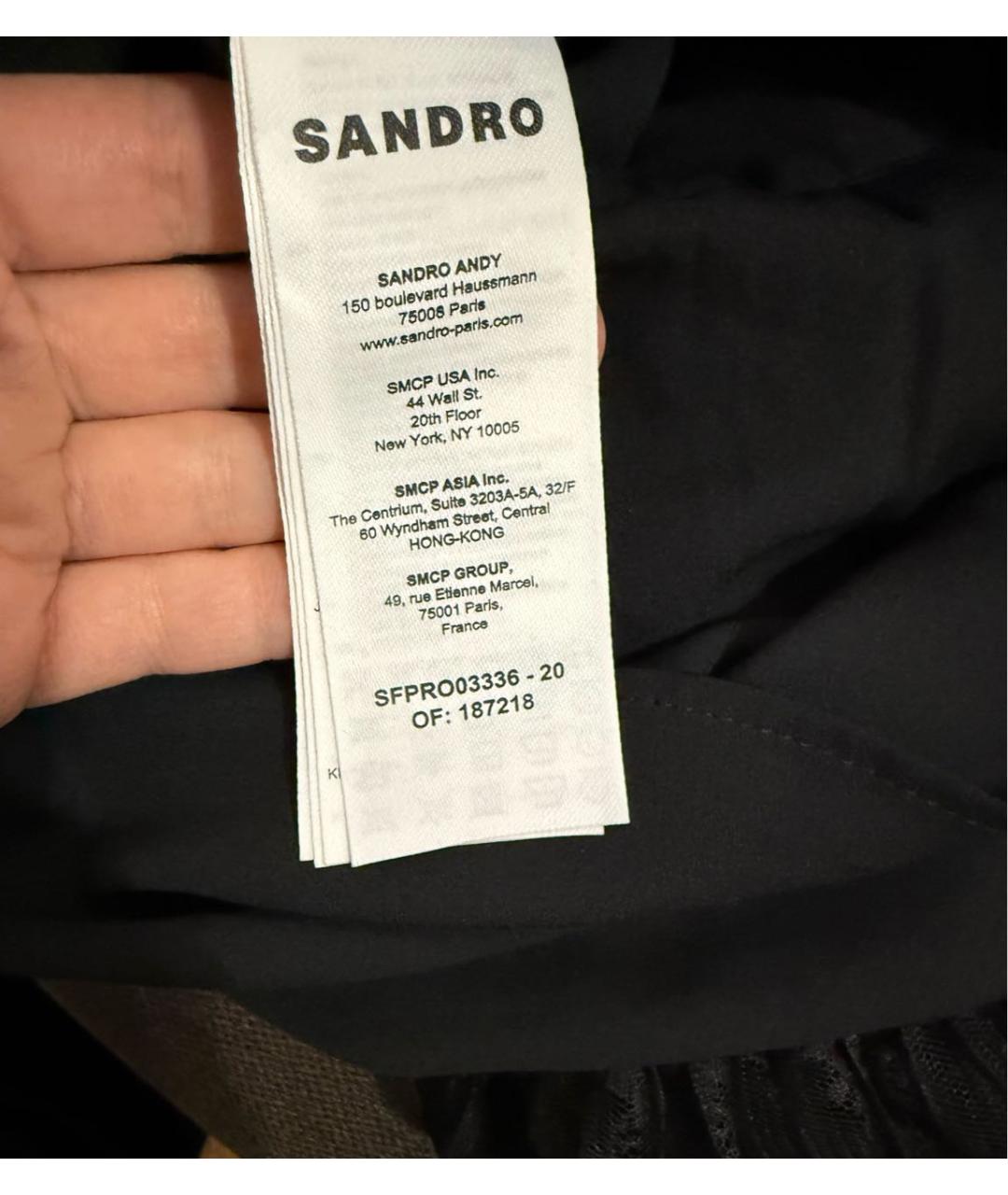 SANDRO Черное кружевное коктейльное платье, фото 5