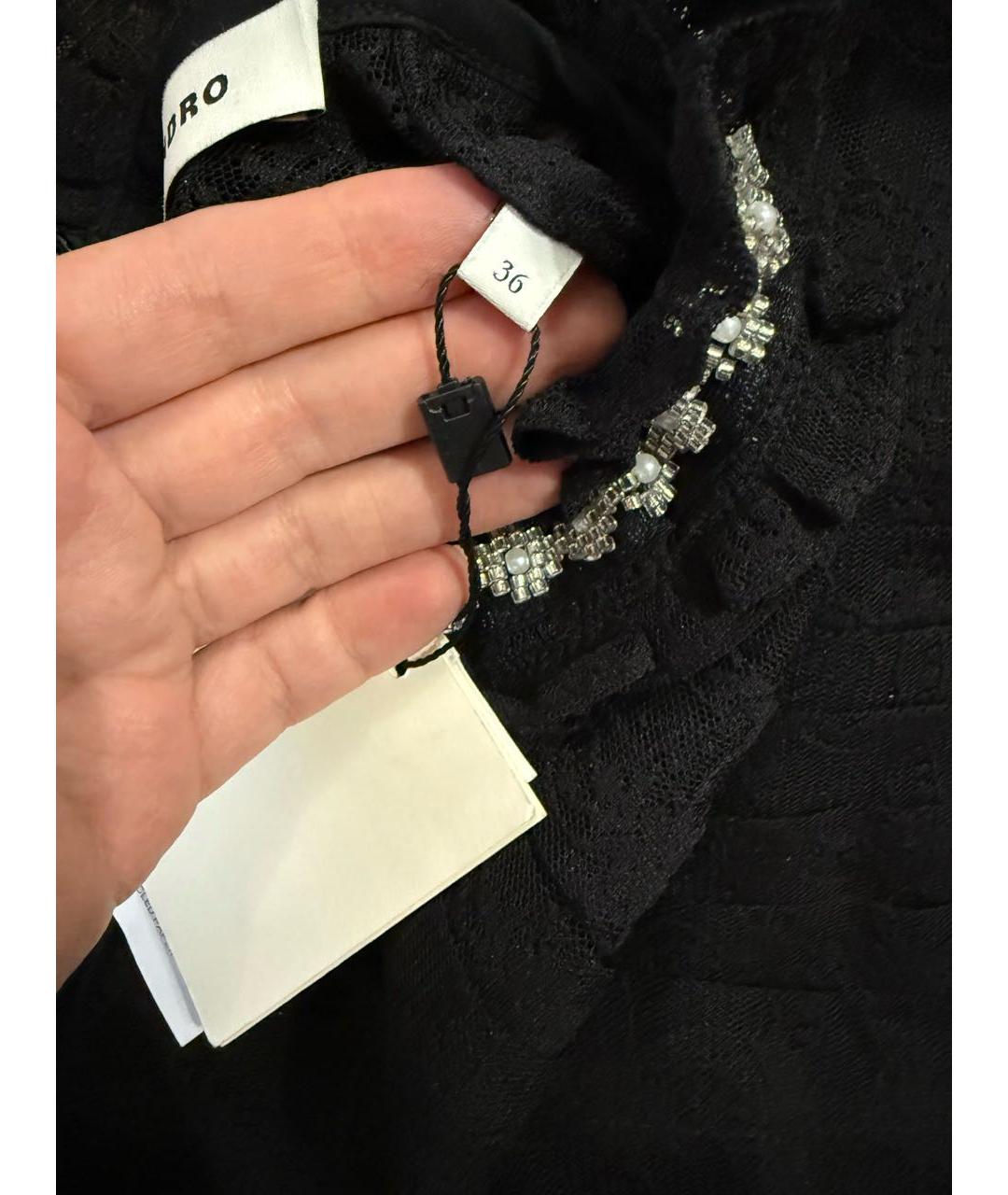 SANDRO Черное кружевное коктейльное платье, фото 4