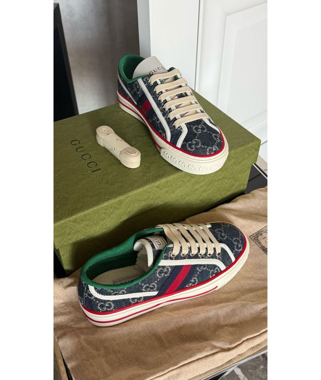 GUCCI Темно-синие кеды, фото 3