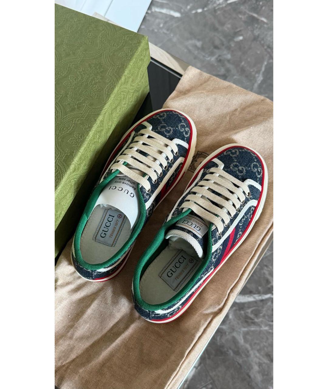 GUCCI Темно-синие кеды, фото 4