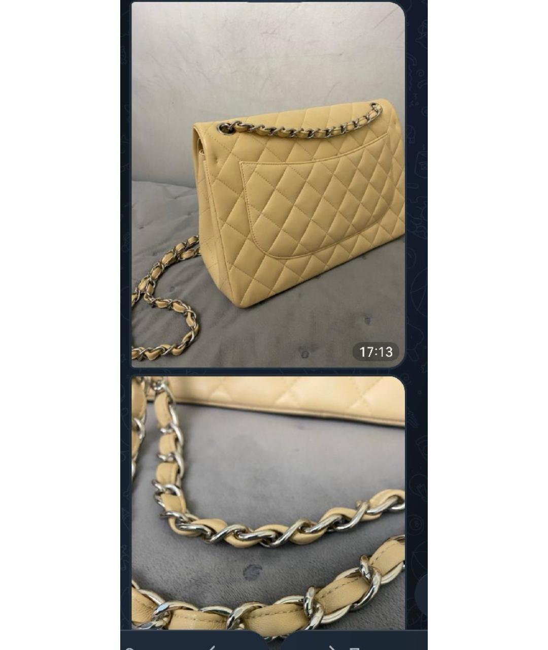 CHANEL Желтая кожаная сумка через плечо, фото 7