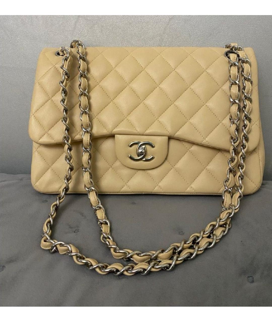 CHANEL Желтая кожаная сумка через плечо, фото 8